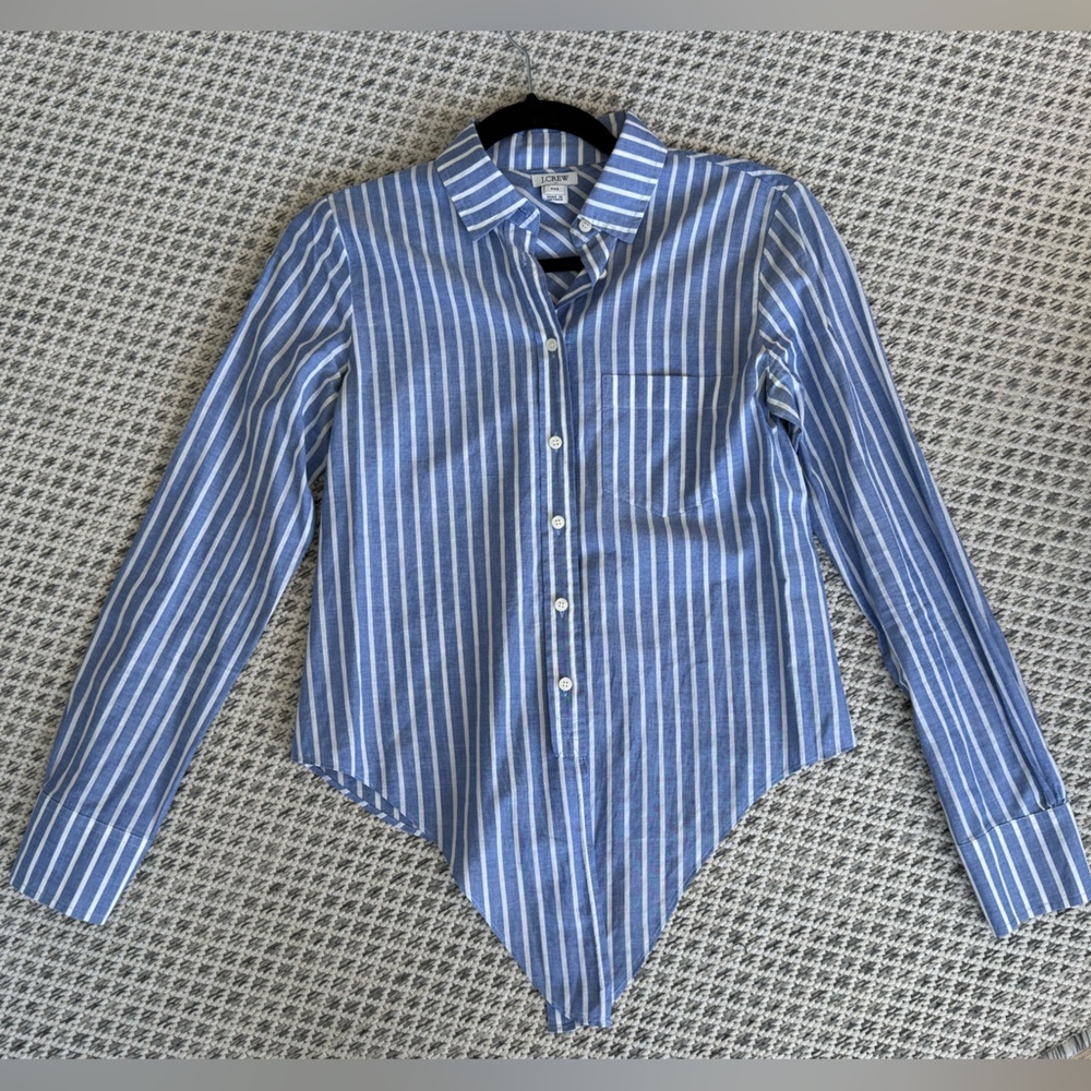 J. Crew • Striped Front Tie Button Down • Sz XXS